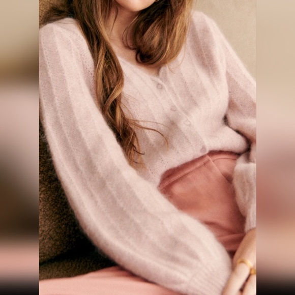 Sezane Sweaters - Sezane Antonetta Cardigan Sweater Jumper Powder Pink Merino Wool Mohair Medium